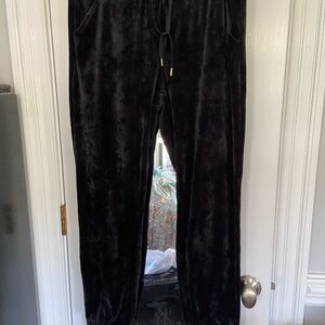 Lilly Pulitzer Large Black Velvet Joggers EUC